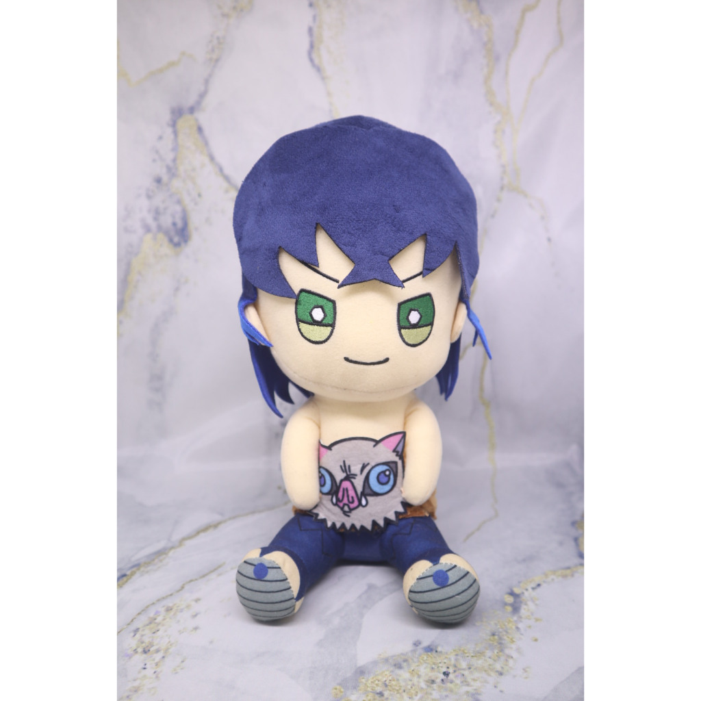 boneka Demon slayer Kimetsu no Yaiba plush doll Inosuke Hashibira sitting