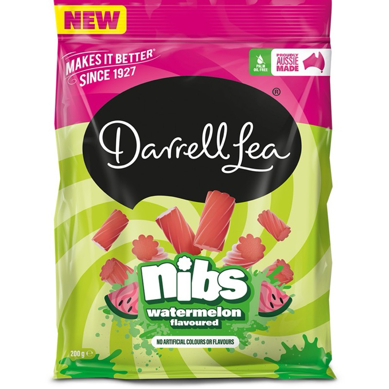 

Darrell Lea Nibs Watermelon Flavoured 200g - Australia