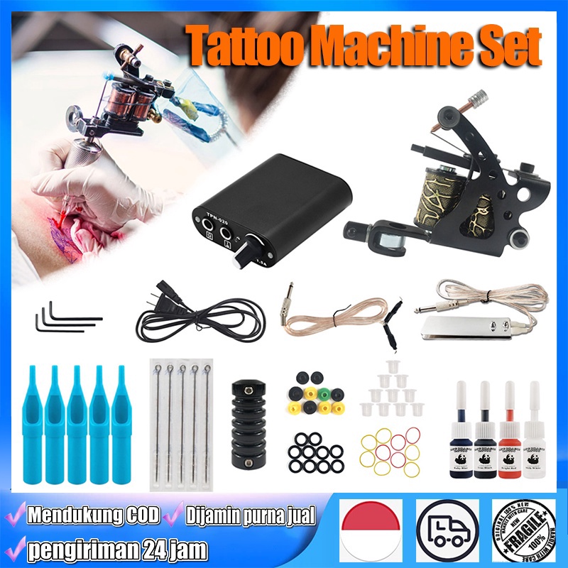 ✨Mall✨ mesin tato pen mesin tato dengan full set peralatan tato mesin tato starter kit kit tato untu