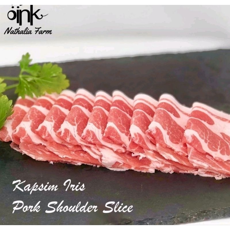 

Kapsim Slice 300gr / Pork Shoulder / Daging Babi organik iris yakiniku shabu shabu BBQ grill