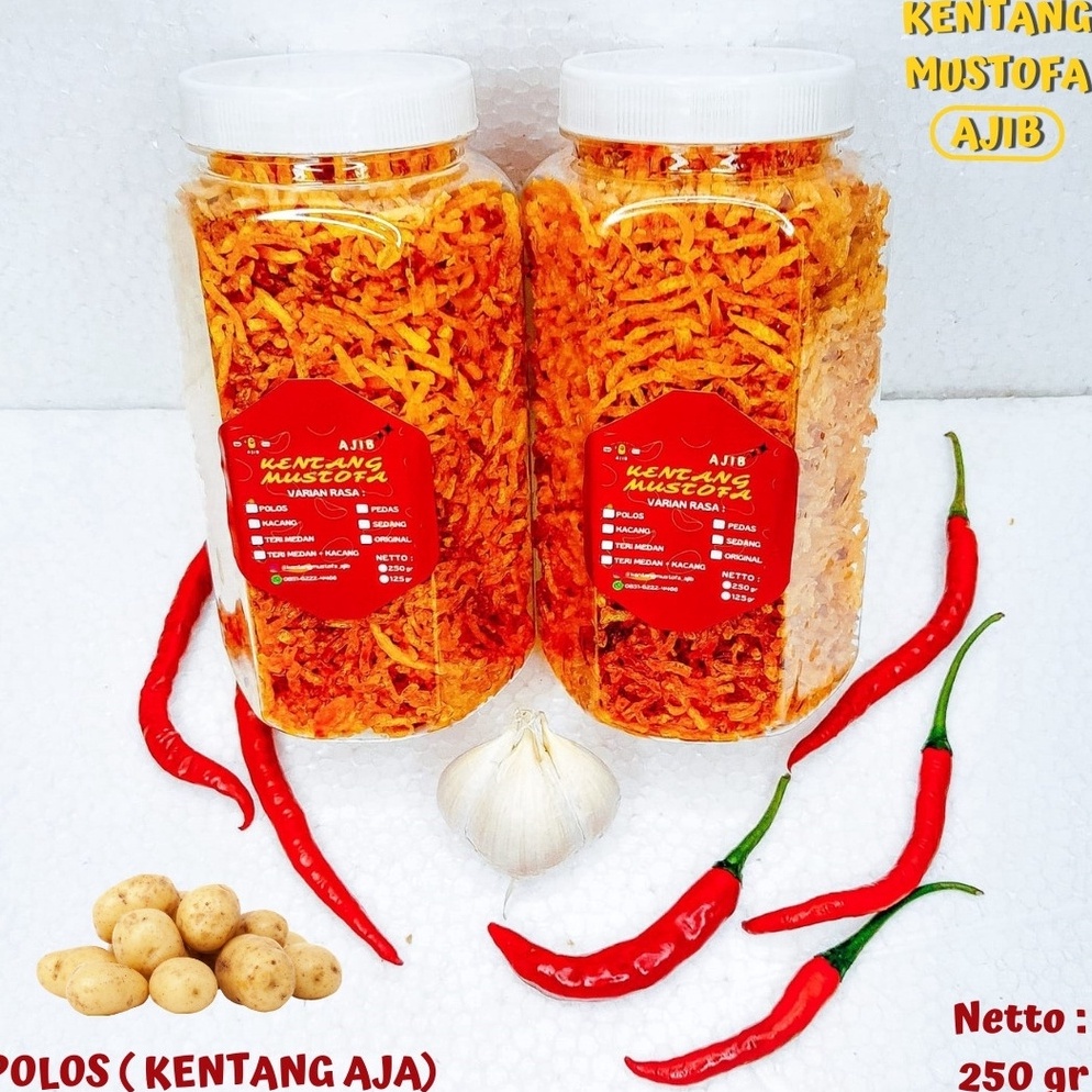 

[✴D13<] TERMURAH KENTANG MUSTOFA AJIB KENTANG POLOS AJA // 700ML 250GRAM 125GRAM KRIUK RENYAH [132]