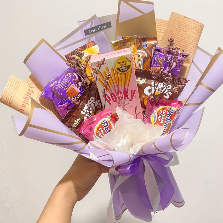 

KVQC9974 XG34448 Buket Snack [free packing] bouquet bucket medium murah wisuda/birthday/graduation