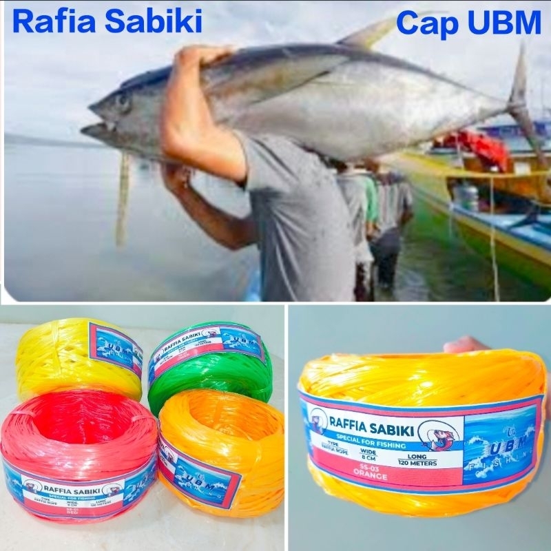 15-200gram/1Gulung Rafia SABIKI Cap UBM | Rafia BANGKA | Khusus Umpan SABIKI | Rafia SUMATERA ||  Ra