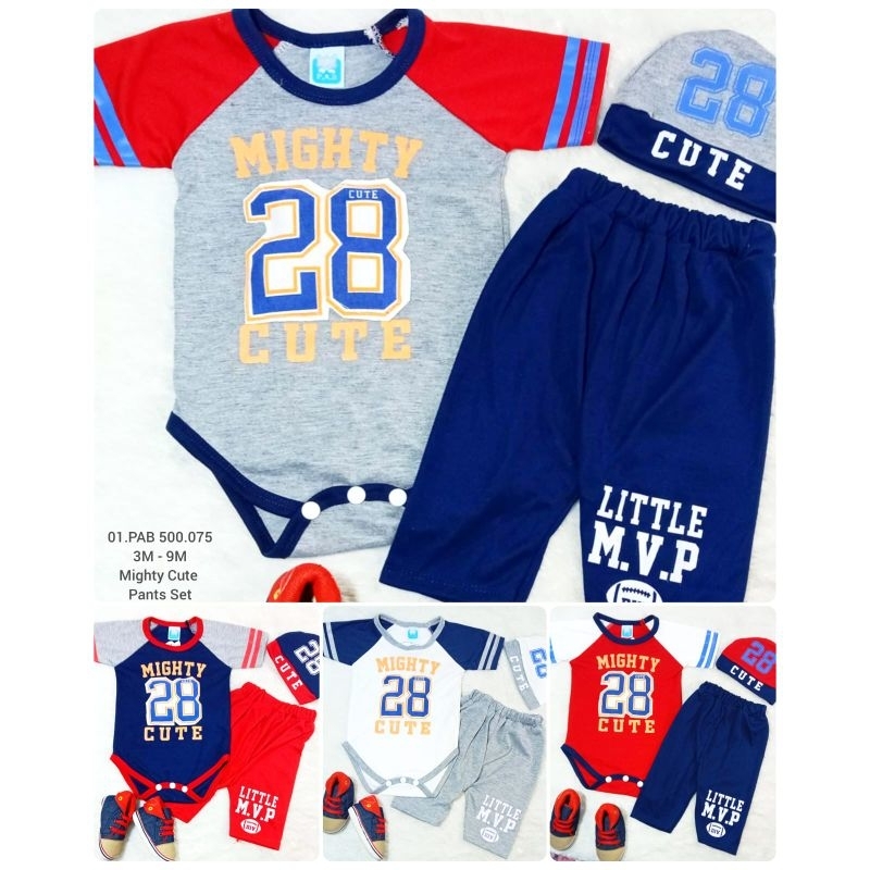 Baju bayi laki2 jumper set celana panjang  dan topi