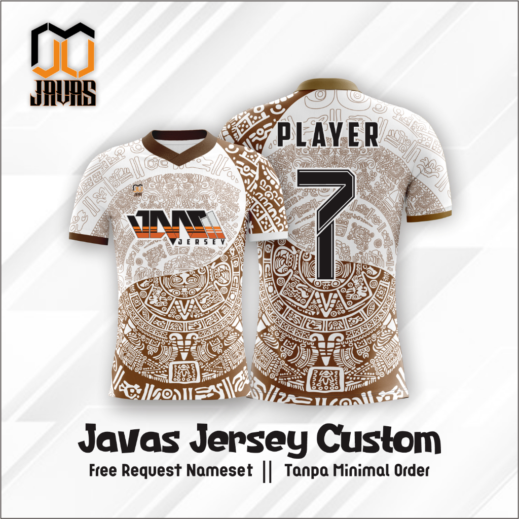 Setelan Baju Jersey Sepak Bola Dan Futsal Printing putih emas Custom Nama free