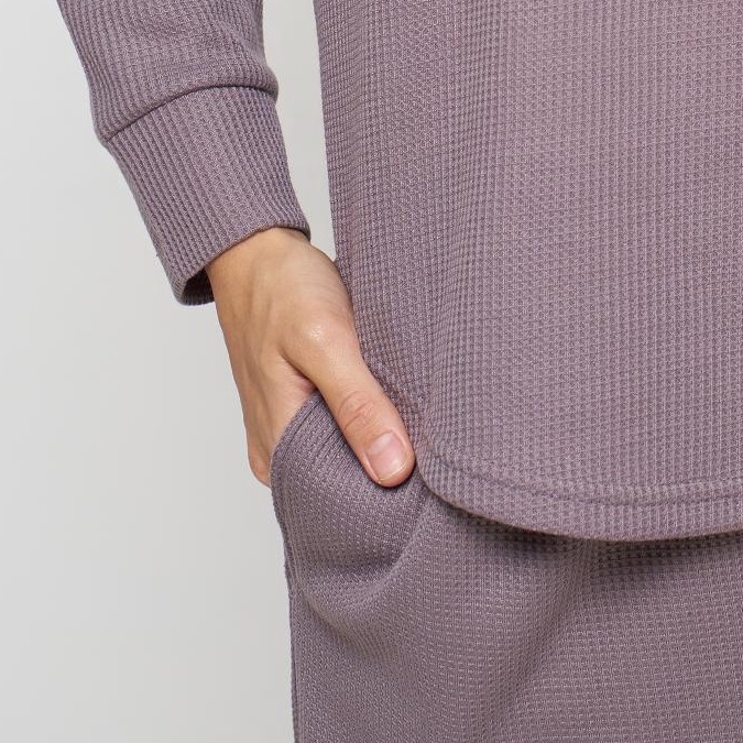 Restock SETELAN WANITA / ONE SET WAFLE VIRAL WANITA LENGAN PANJANG / WAFLE UNIQLO.