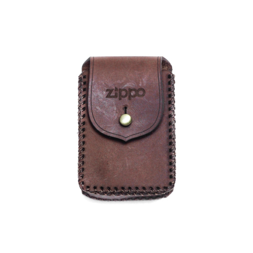 Zippo Case - Wadah Zippo - Dompet Kulit Pria Zippo - Cover Zippo - Sarung Zippo - Warna Cokelat