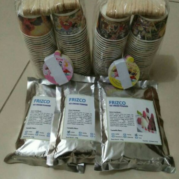 

BHGD6988 ORIGINAL% paket ice cream frizco 3 bubuk +2 slop cup