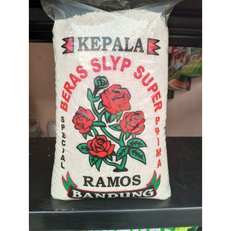 

Beras kemasan Ramos bandung isi bersih 5lt pulen wangi enakkk