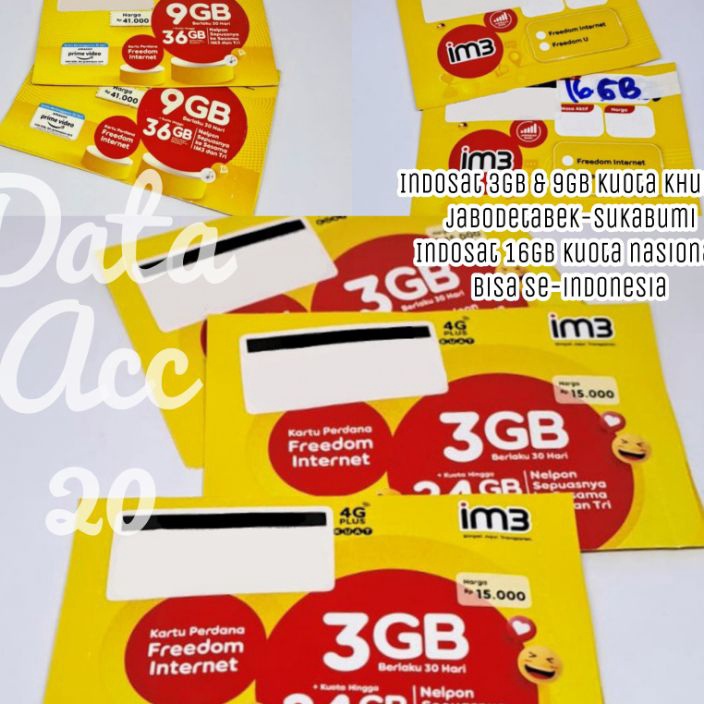 modelTipe VCT501 Kuota IM3 Mentari Indosat ON Oredoo 3GB 9GB 16GB Data Internet Promo Murah - NASION