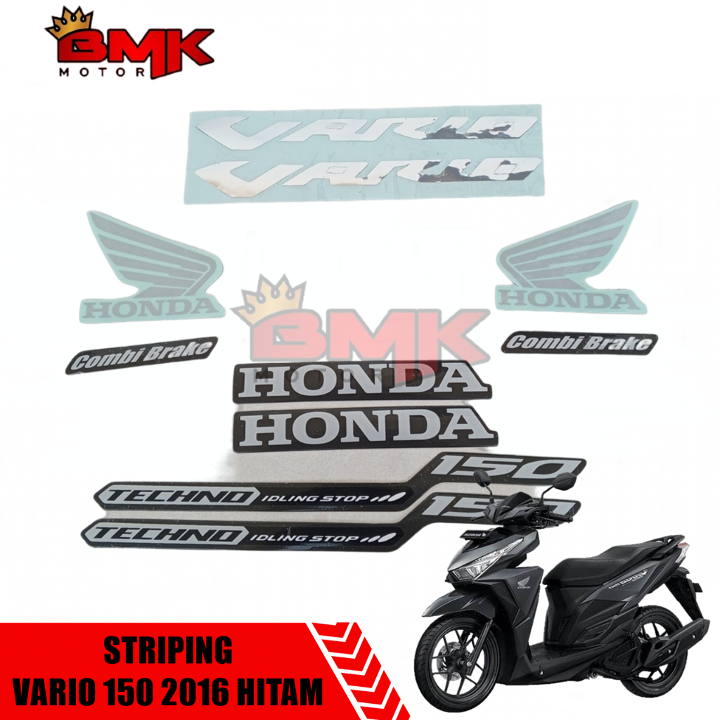 Striping Stiker Polet Honda Vario Esp 150 2016 Hitam Coklat Putih