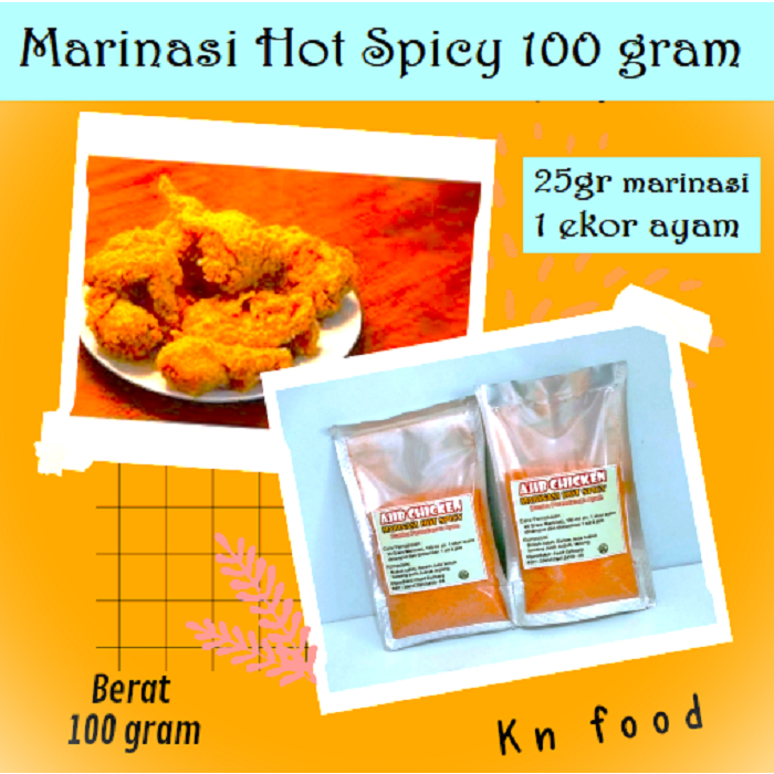 

Bumbu Perendaman Pedas Hot Spicy Marinade Marinasi Ayam Chicken 1 ONS - M Hot Spicy pedas .