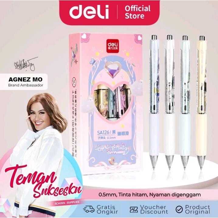 

Deli Pulpen Gel / Gel Pen 0.5mm Lucu Tinta Hitam SA126 1 pcs