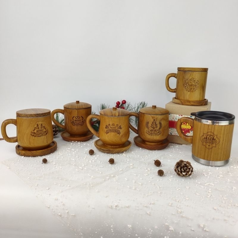 Hampers Natal Unik Cangkir Kayu, Kado Natal, Hampers Natal Murah