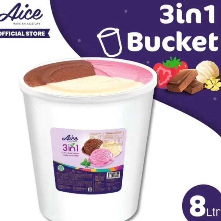 

YPXT1763 【FSASH SALE】 AICE ESKRIM EMBERAN UKURAN 8 LITER 3 RASA COKLAT, VANILA DAN STOBERY