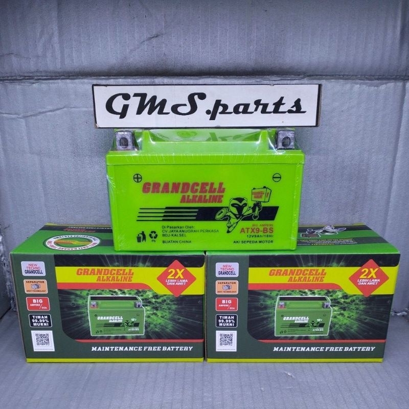 AKI ALKALINE NINJA 250 FI, NINJA 250 KARBU, ZX25R, Z 250, SUZUKI INAZUMA ORIGINALL ATX9-BS GRANDCELL