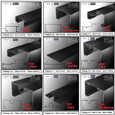 Kusen 4Inch Aluminium "Inkalum" Warna COATING (Hitam, Putih & Coklat)