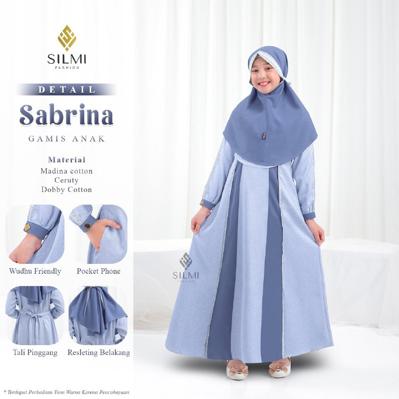 SETELAN BAJU BUSANA MUSLIM GAMIS DRESS ANAK PEREMPUAN TERBARU KEKINIAN - SARIMBIT SILMI 2024 SABRINA