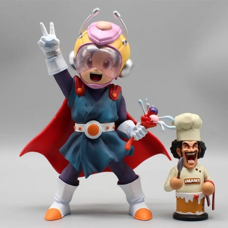 action figure dragon ball z pan with Mr satan hercule