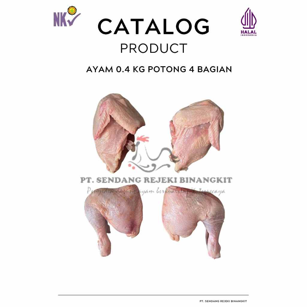 Ayam 400 gr Potong 4 Bagian (Beku/Fresh) / Ayam Parting 4 / Ayam Potong