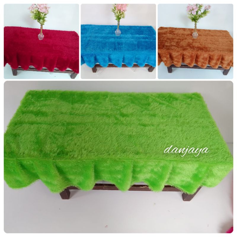 Taplak meja aestetik mewah ruang tamu kain rasfur polos,Alas meja tamu