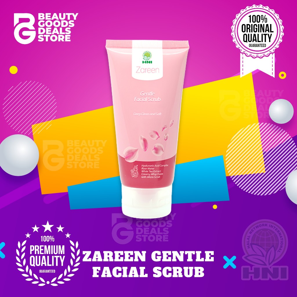 Sabun untuk Scrub Wajah - Zareen Gentle Facial Wash HNI ORI BPOM | Mengangkat sel kulit mati | Mengh
