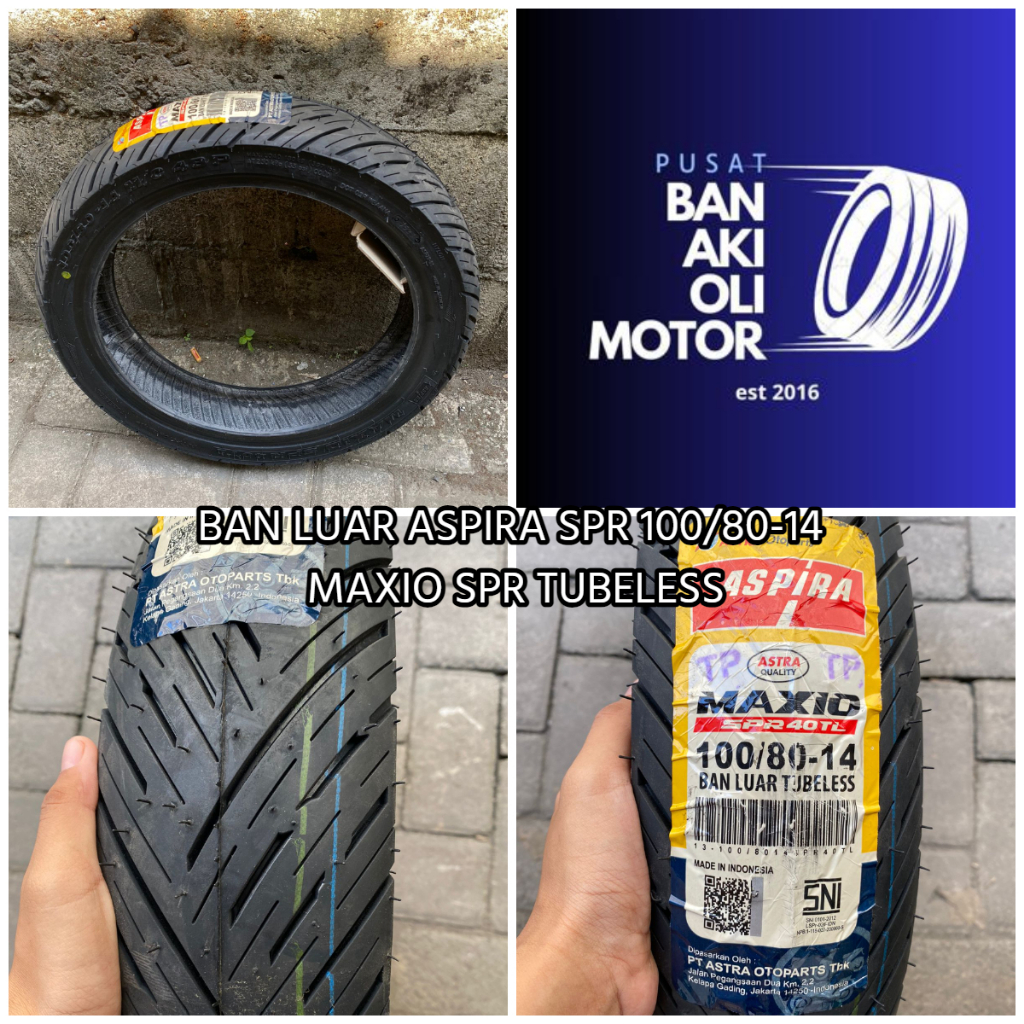 BAN LUAR ASPIRA BAN MATIC 100/80-14 TUBELESS || BAN LUAR VARIO BEAT ASPIRA 100/80-14 TUBELESS