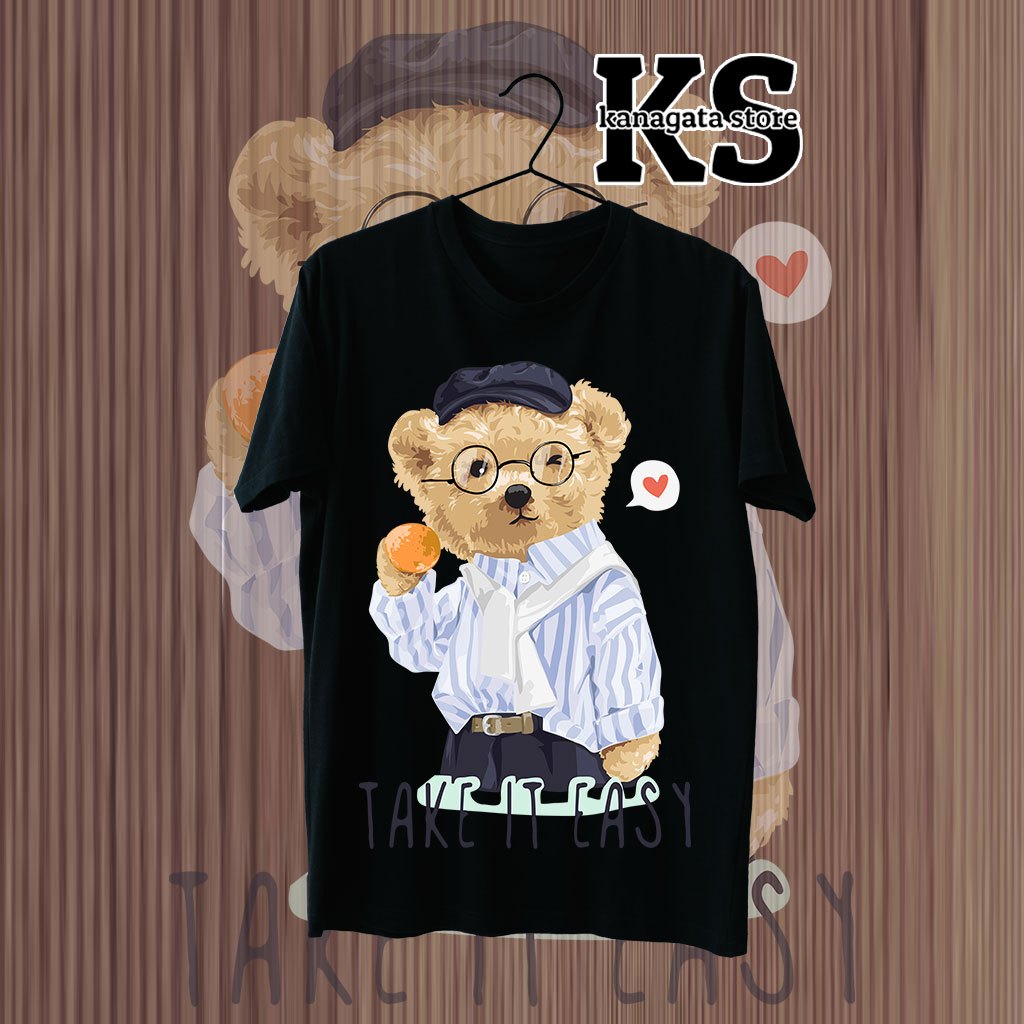 KANAGATA BAJU KAOS BEAR OVERSIZE T-SHIRT UNISEX BEAR COLLECTION TERBARU