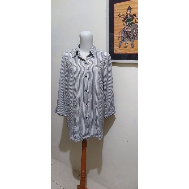 Blouse Kemeja Tunik Salur Nagita