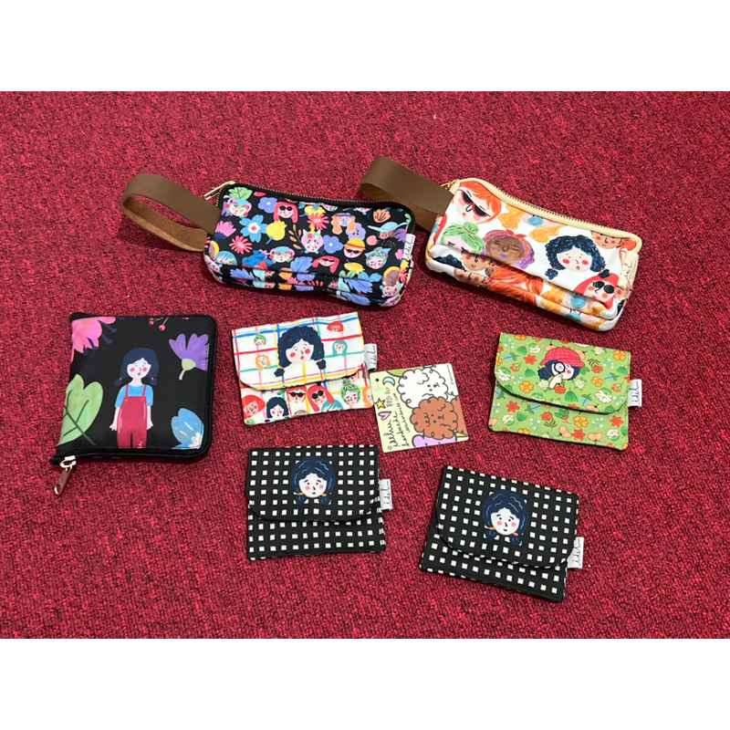 ideku handmade card holder shopping bag hp pouch fancy faces black classic funny pubi in the garden 