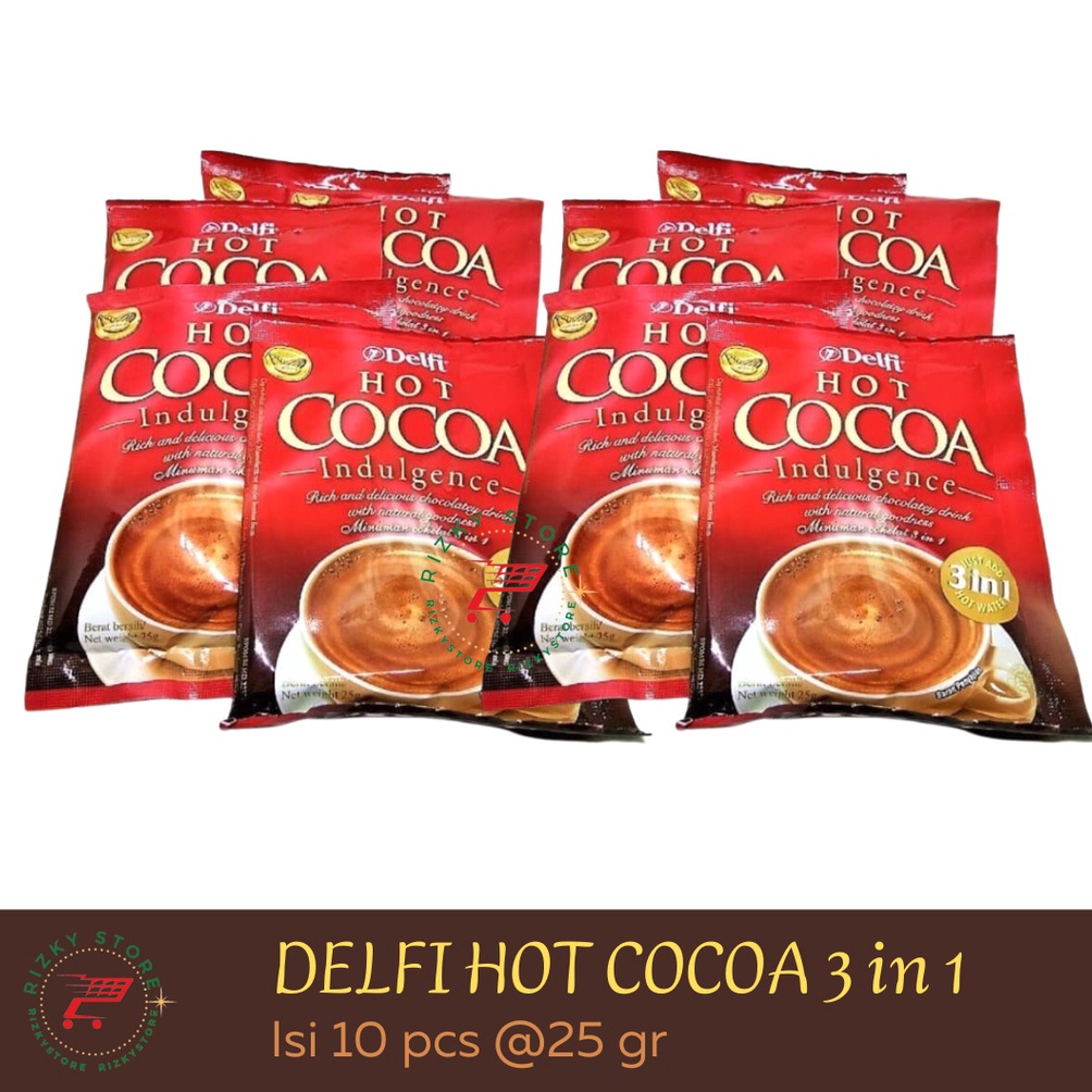 

[☺I2>] DELFI HOT COCOA MIX 3 IN 1 / MINUMAN COKLAT/ kayak Cadbury 1 Renceng isi 10 sachet @25 gram [68]