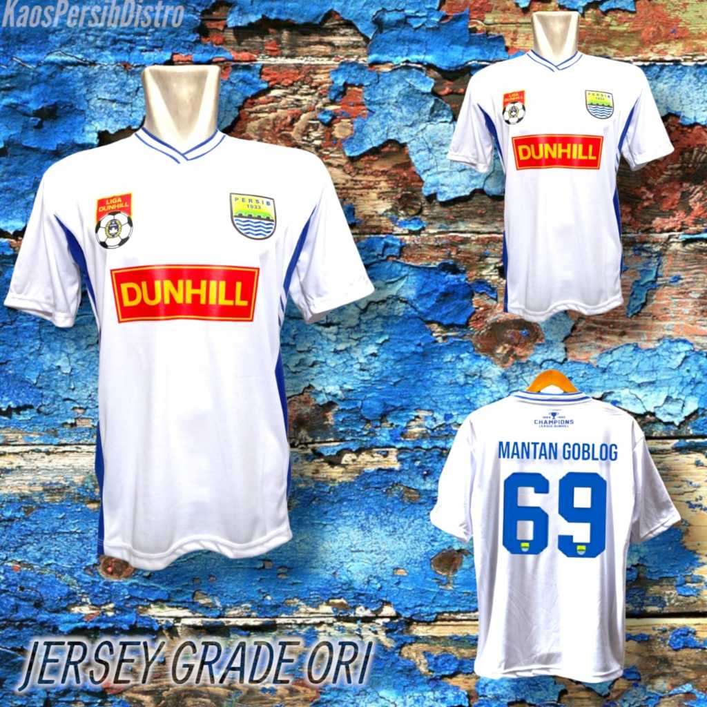 Baju bola Persib Retro Dunhill 94 biru putih GO dan PR3M1UM  M L XL XXL