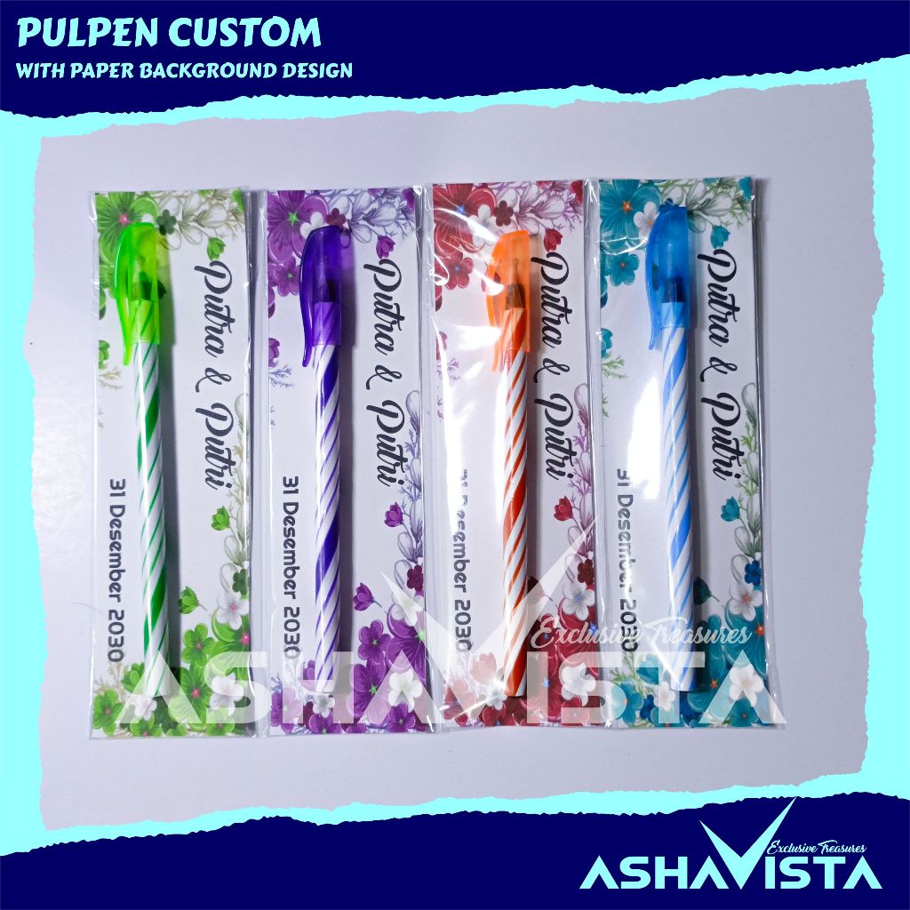 

Pulpen Souvenir Ulir Custom Packing | Bolpoin Custom Logo Tulisan | Merchandise Kantor Perusahaan | Cetak Ballpoint | Pena Lucu Pernikahan Warna Warni | Asha Vista