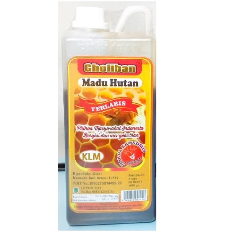 

[☟L53➤] Madu Gholiban Hutan Kalimantan 1 kg ASLI Embos tulisan Gholiban Weekend
