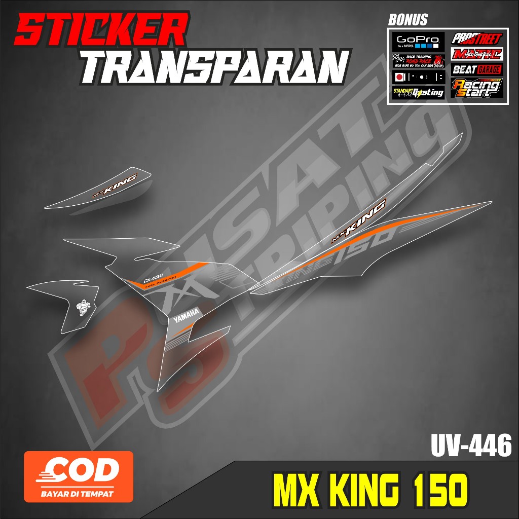 STICKER TRANSPARAN VARIASI SEMIFULL MOTOR MX KING 150 - STRIPING YAMAHA MX KING 150