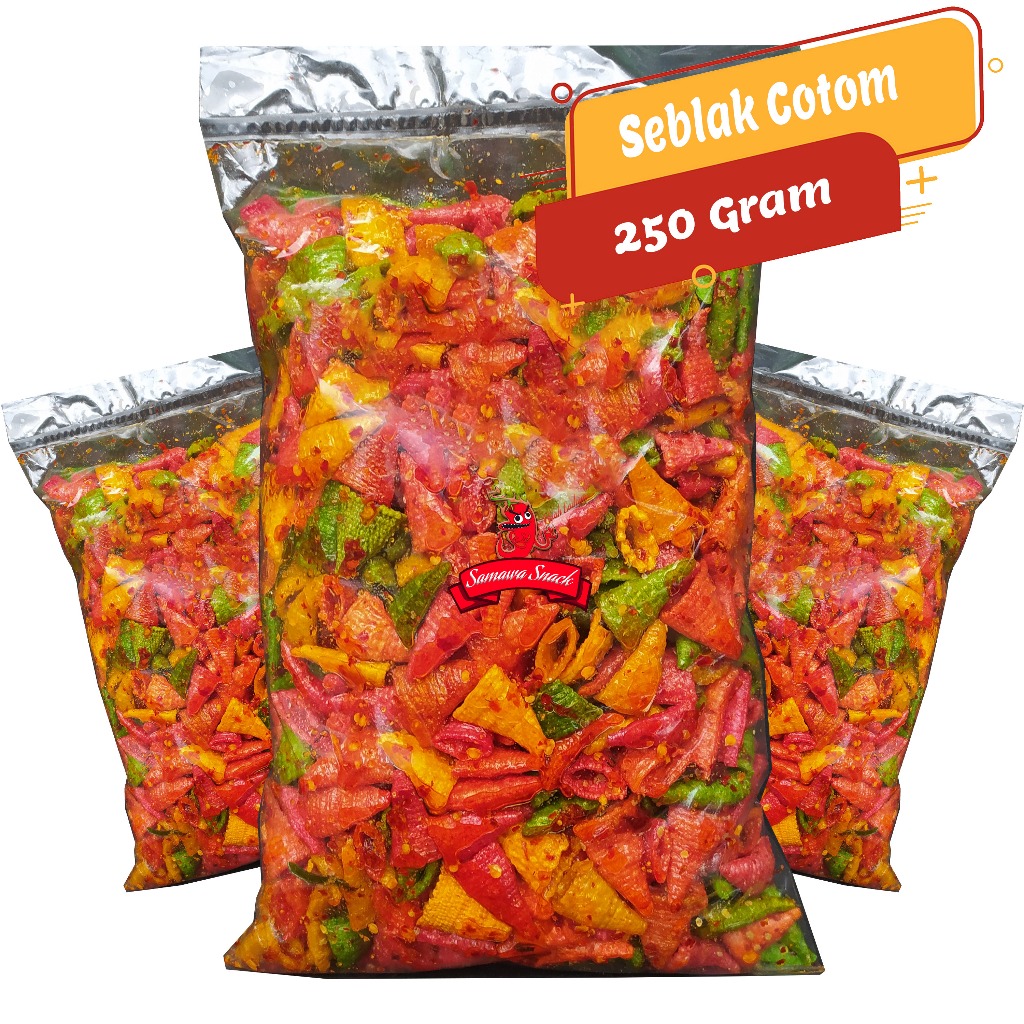 

seblak cotom kerucut gurih pedas daun jeruk isi 250gr