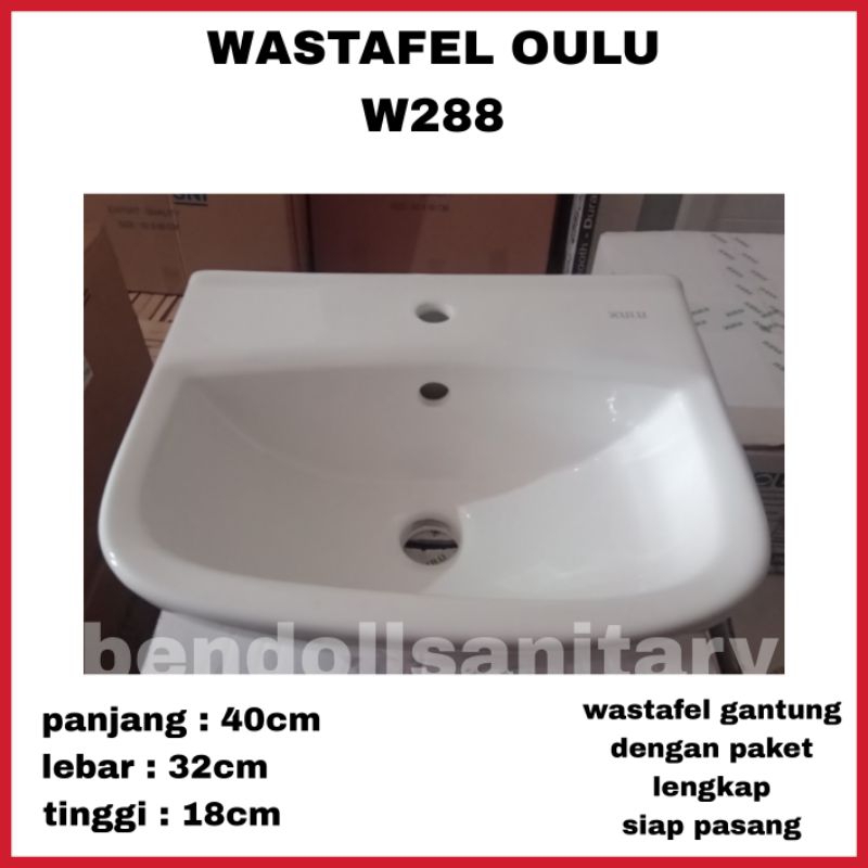 wastafel oulu putih w288/wastafel gantung/washtafel set/wastafel putih