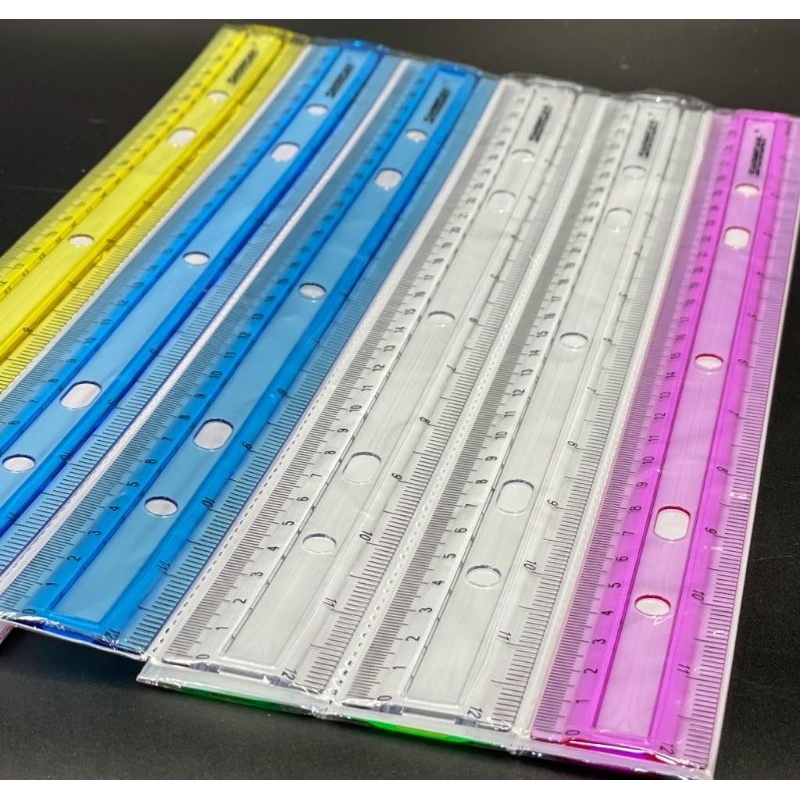 

penggaris bening warna 30cm isi 12