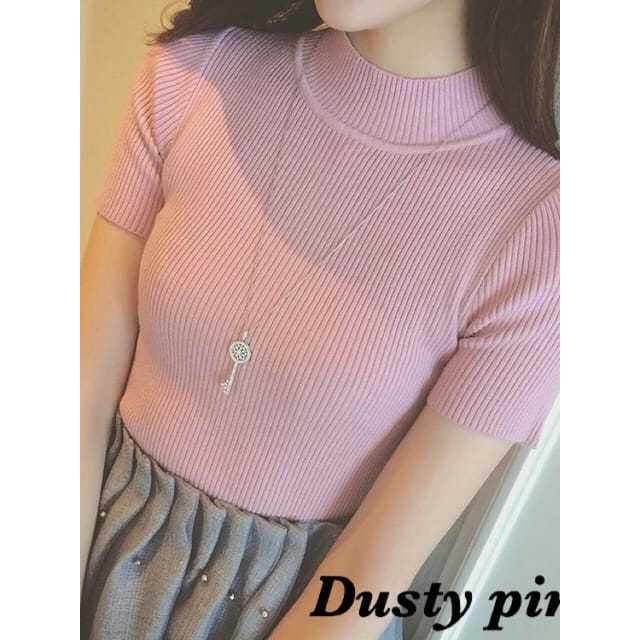 Kaos TurtleNeck RIB Lengan Pendek / RIB Premium