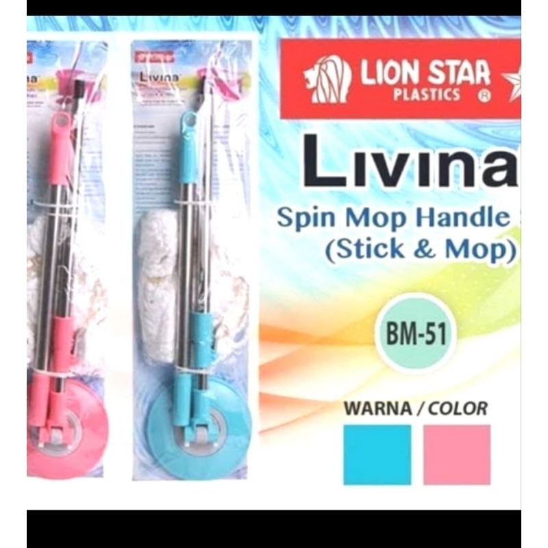 HANDLE SPIN MOP LION STAR/ TONGKAT PEL GAGANG LIVINA SPIN MOP LION STAR BM-51