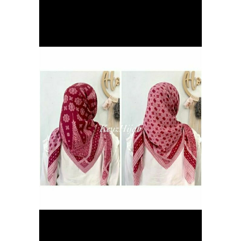 promo jilbab motif songket Palembang bulak balik