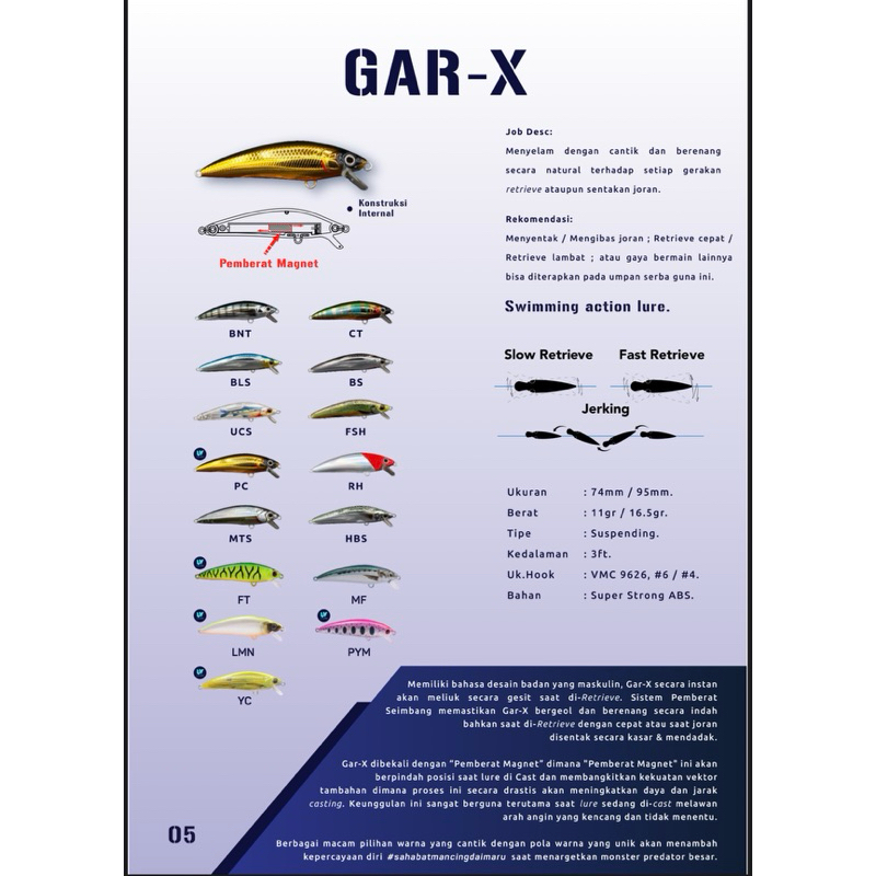 Lure Daimaru Gar X 95mm