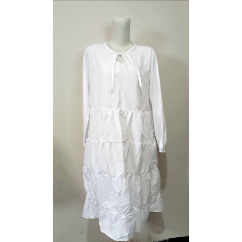 Dress midi putih polos