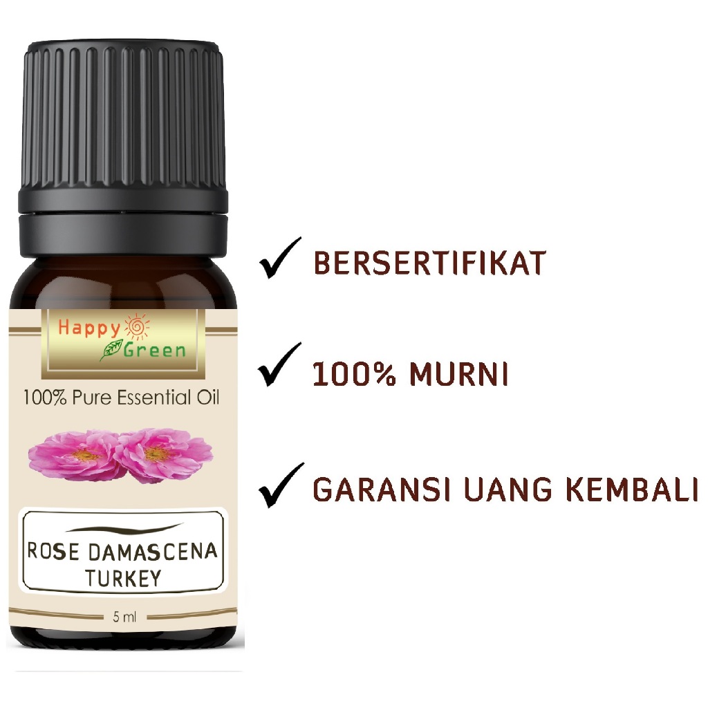 Happy Green Turkey Rose Damascena Oil - Minyak bunga Mawar Turki Asli