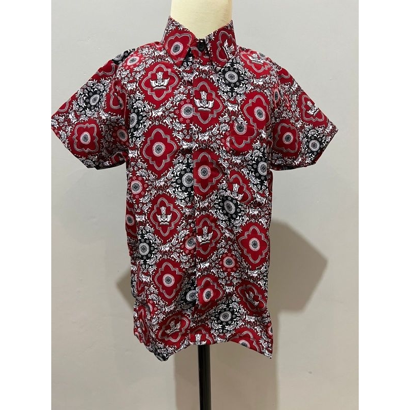 Seragam Batik SD (Sekolah Dasar) Tunas Harapan Merah Nasional Lengan Pendek