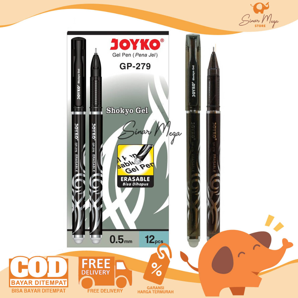 

Joyko Pulpen Gel Pen GP-279 Shokyo 0.5mm Erasable Bisa Dihapus / Ballpoint Pena Murah Berkualitas
