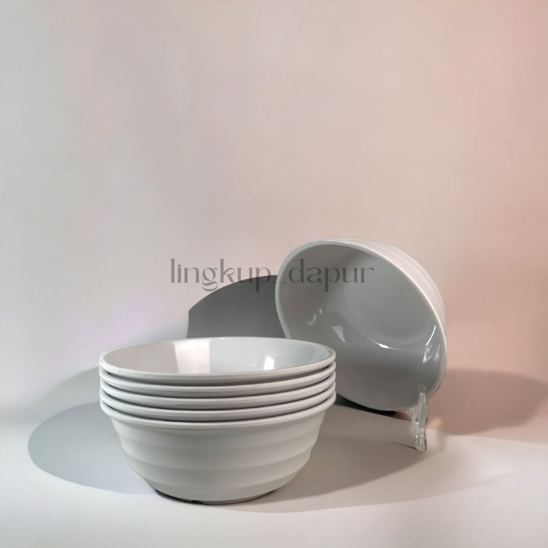 Mangkok Melamine Bulat Tebal, Mangkok Serba Guna.(6 pcs/1lusin.