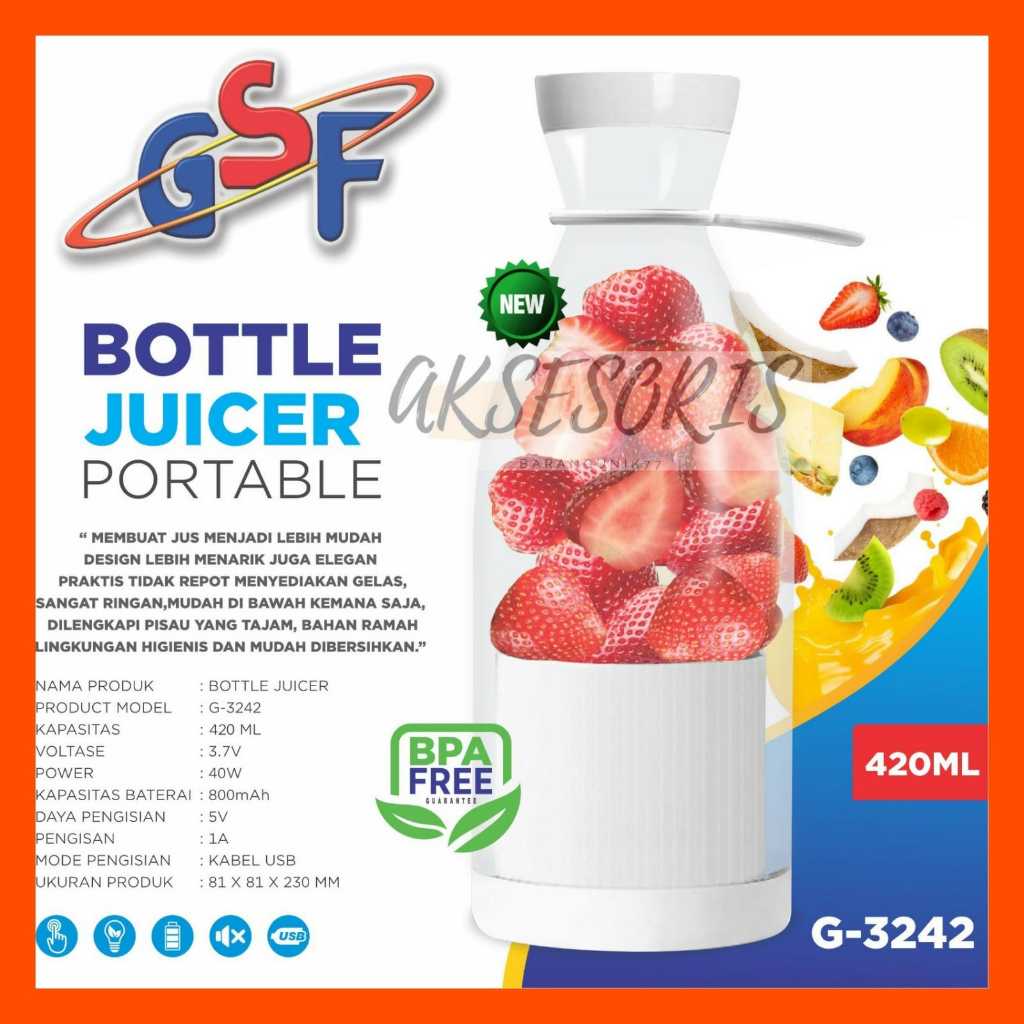 BOTTLE JUICER PORTABLE GSF G-3242 / BOTTLE BLENDER GSF/ BLENDER JUICER PORTABLE 6 MATA PISAU / MINI 