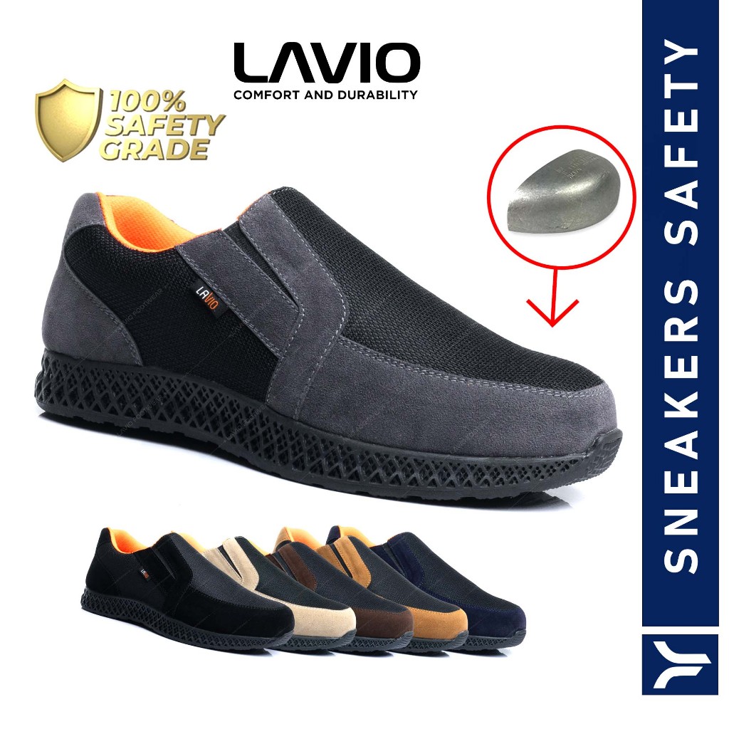 Sepatu Pria Sneakers Sport Slop Slip on Safety Best Quality trendy Ujung besi Earl