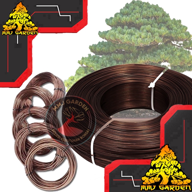 MMJ GARDEN-ALAT BONSAI,kawat bonsai cokelat maron roll 500gram alumunium